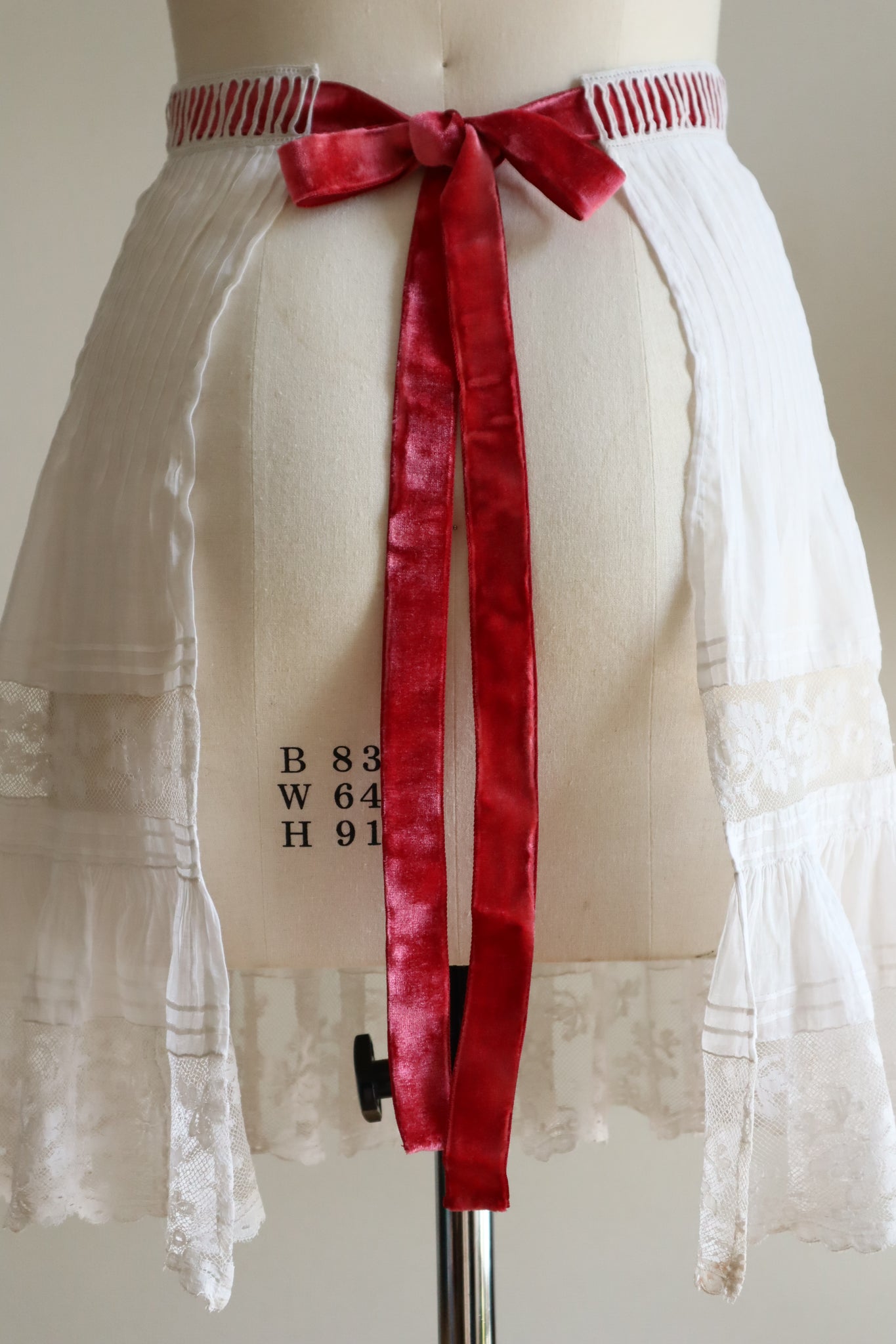 Handcrafted  French Valenciennes Lace Apron