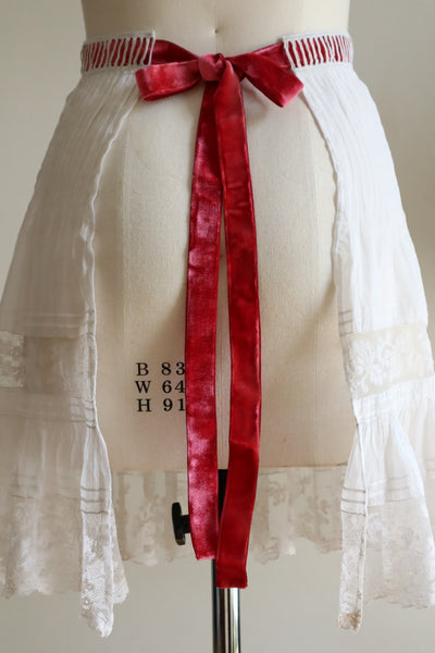 Handcrafted  French Valenciennes Lace Apron
