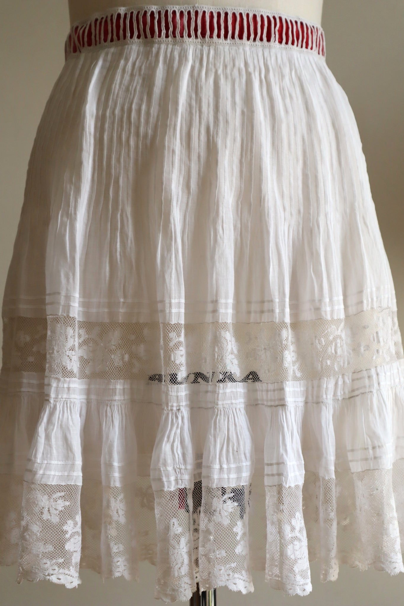 Handcrafted  French Valenciennes Lace Apron