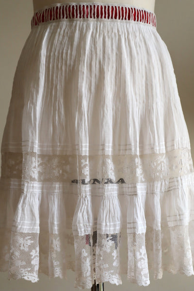 Handcrafted  French Valenciennes Lace Apron