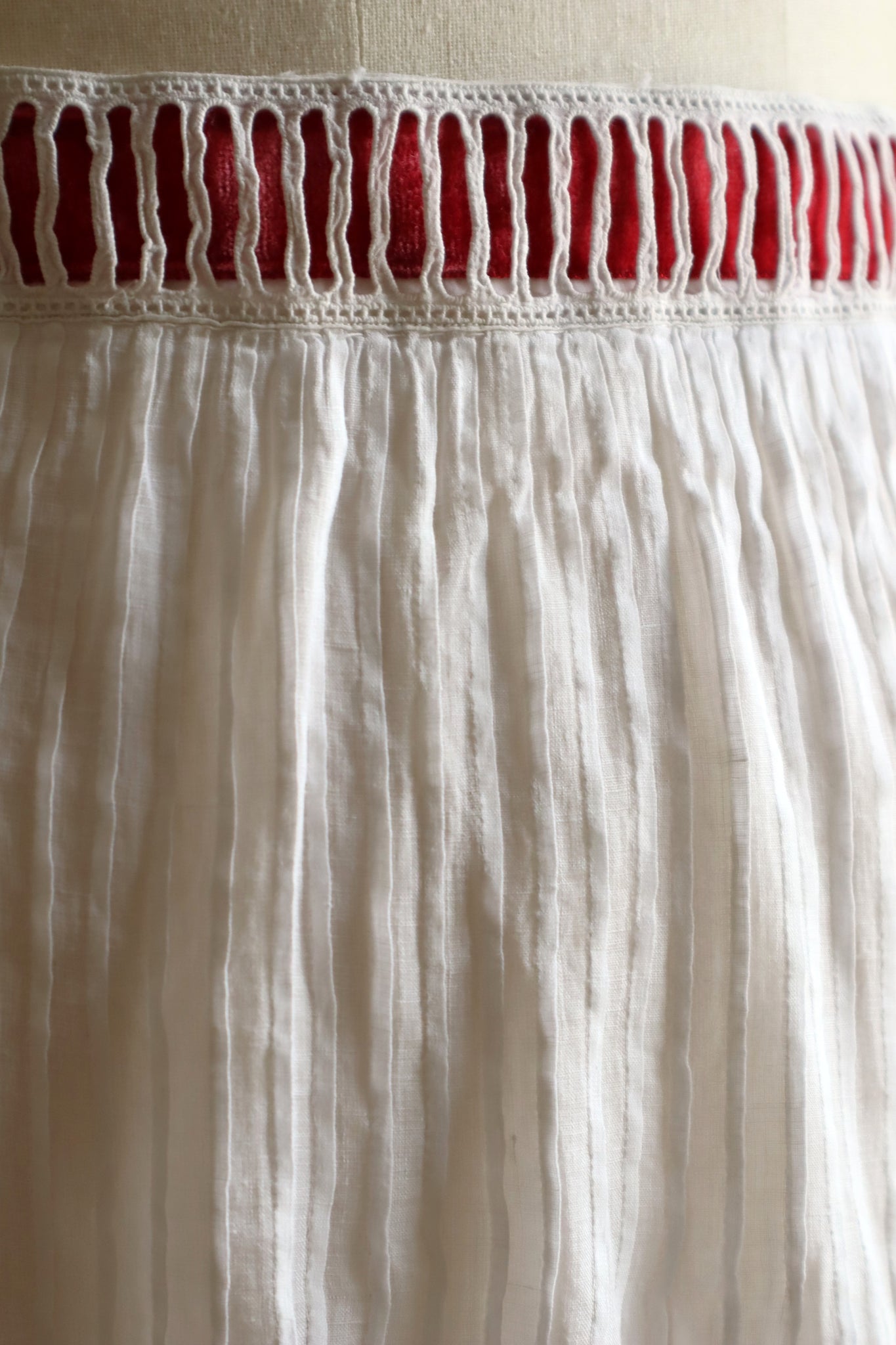 Handcrafted  French Valenciennes Lace Apron