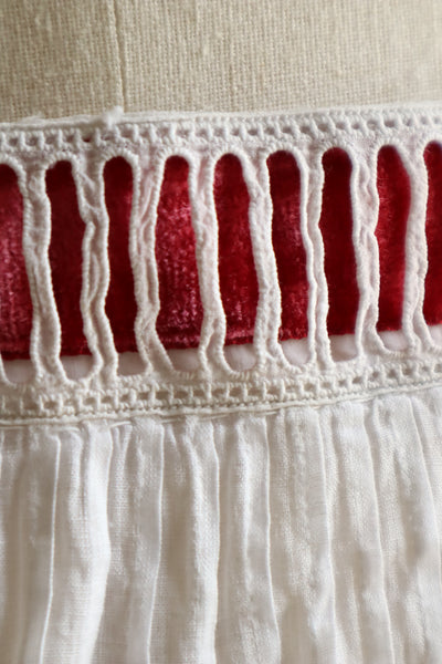 Handcrafted  French Valenciennes Lace Apron