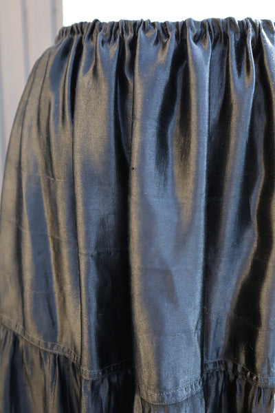 1900s Edwardian Black Silk Petticoat Skirt