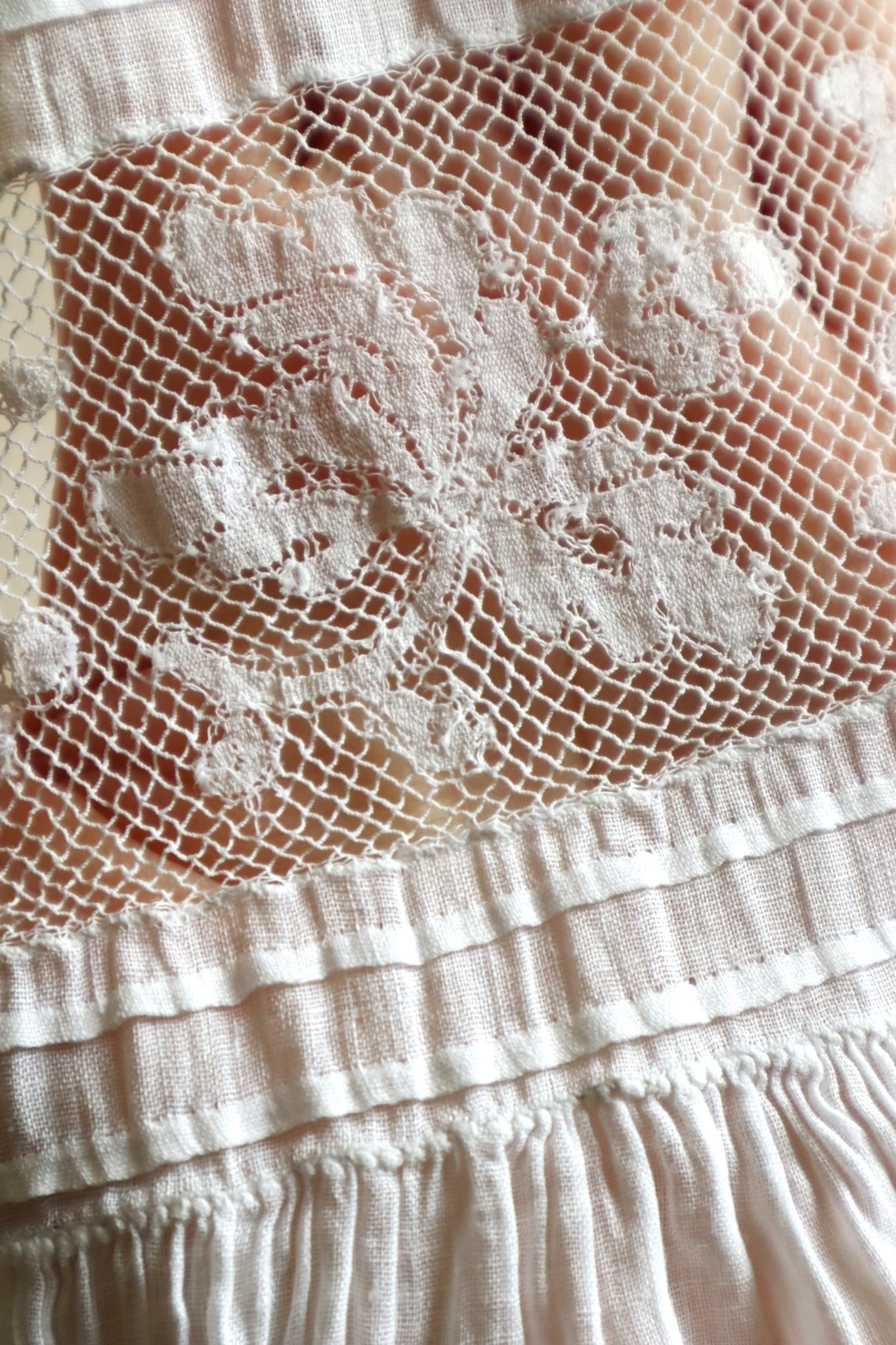 Handcrafted  French Valenciennes Lace Apron