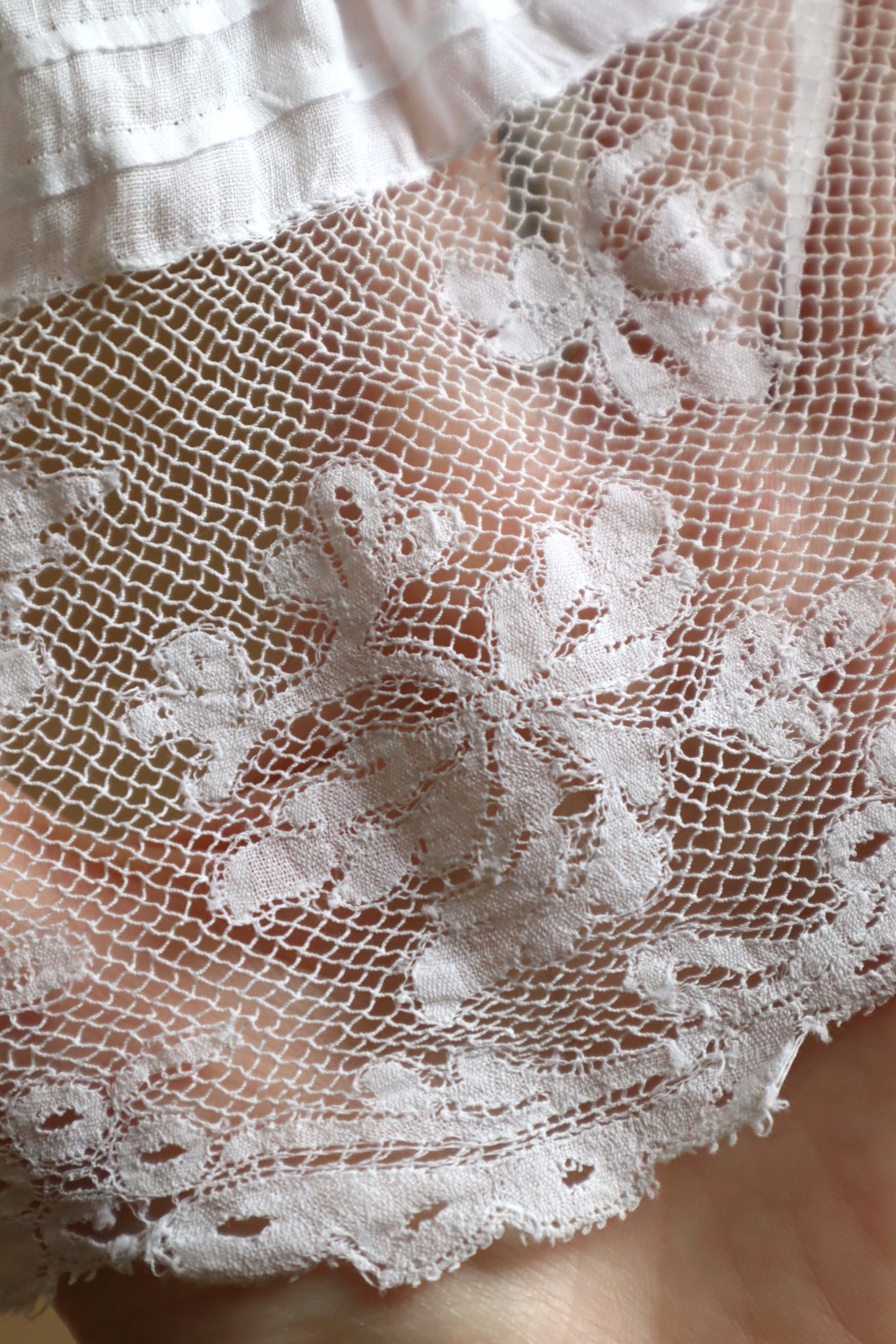 Handcrafted  French Valenciennes Lace Apron