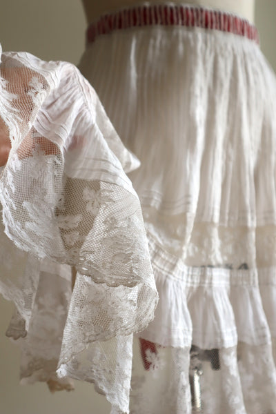 Handcrafted  French Valenciennes Lace Apron
