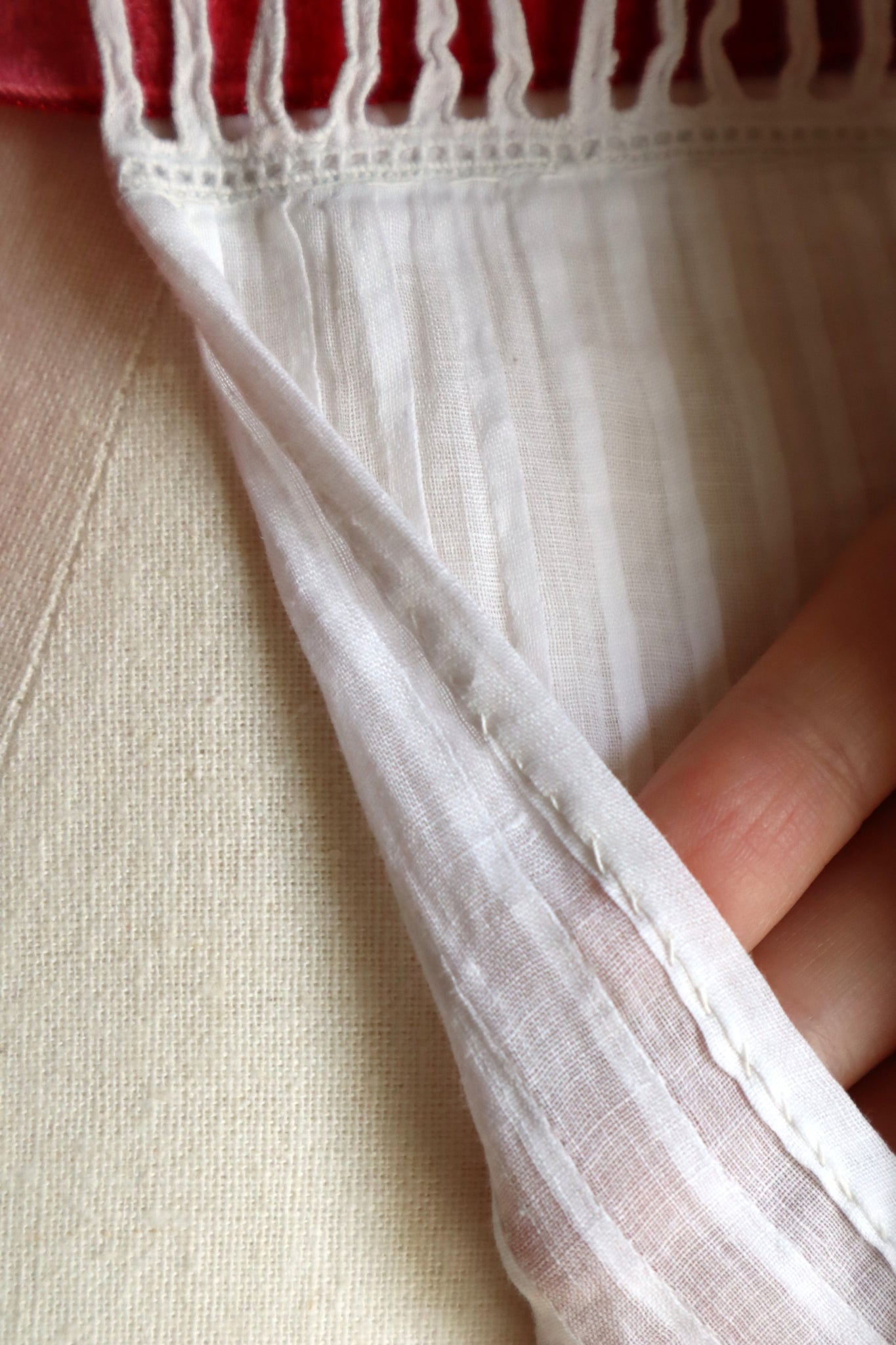 Handcrafted  French Valenciennes Lace Apron