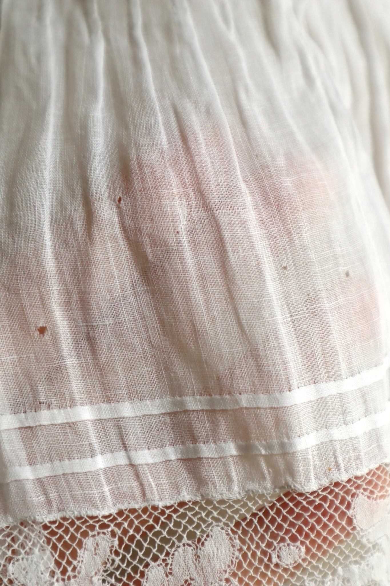Handcrafted  French Valenciennes Lace Apron