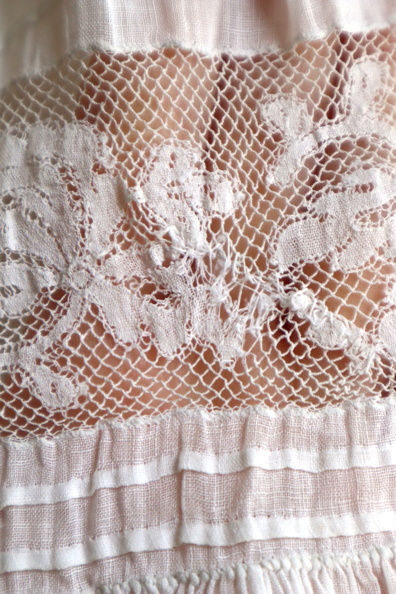 Handcrafted  French Valenciennes Lace Apron
