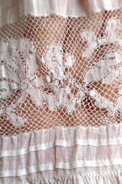 Handcrafted  French Valenciennes Lace Apron