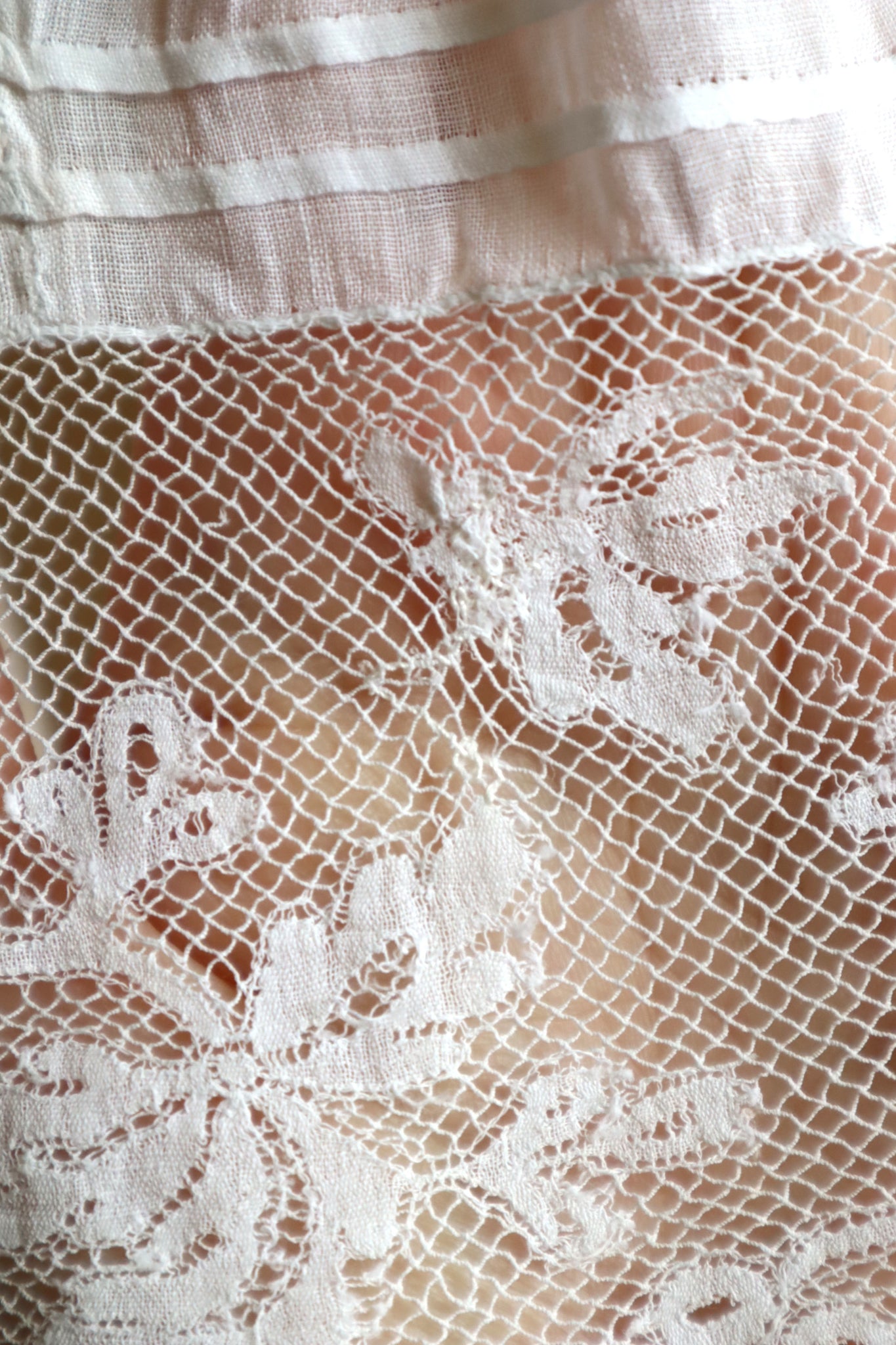 Handcrafted  French Valenciennes Lace Apron