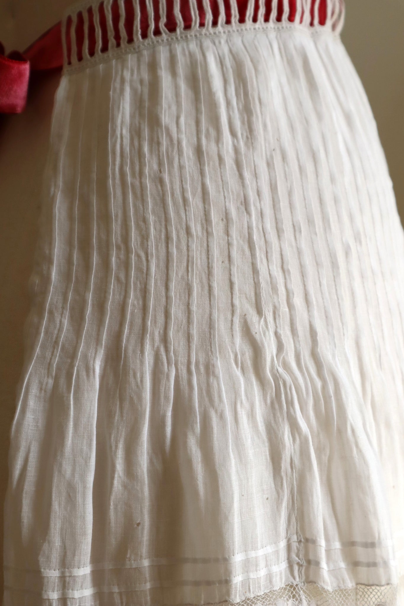 Handcrafted  French Valenciennes Lace Apron