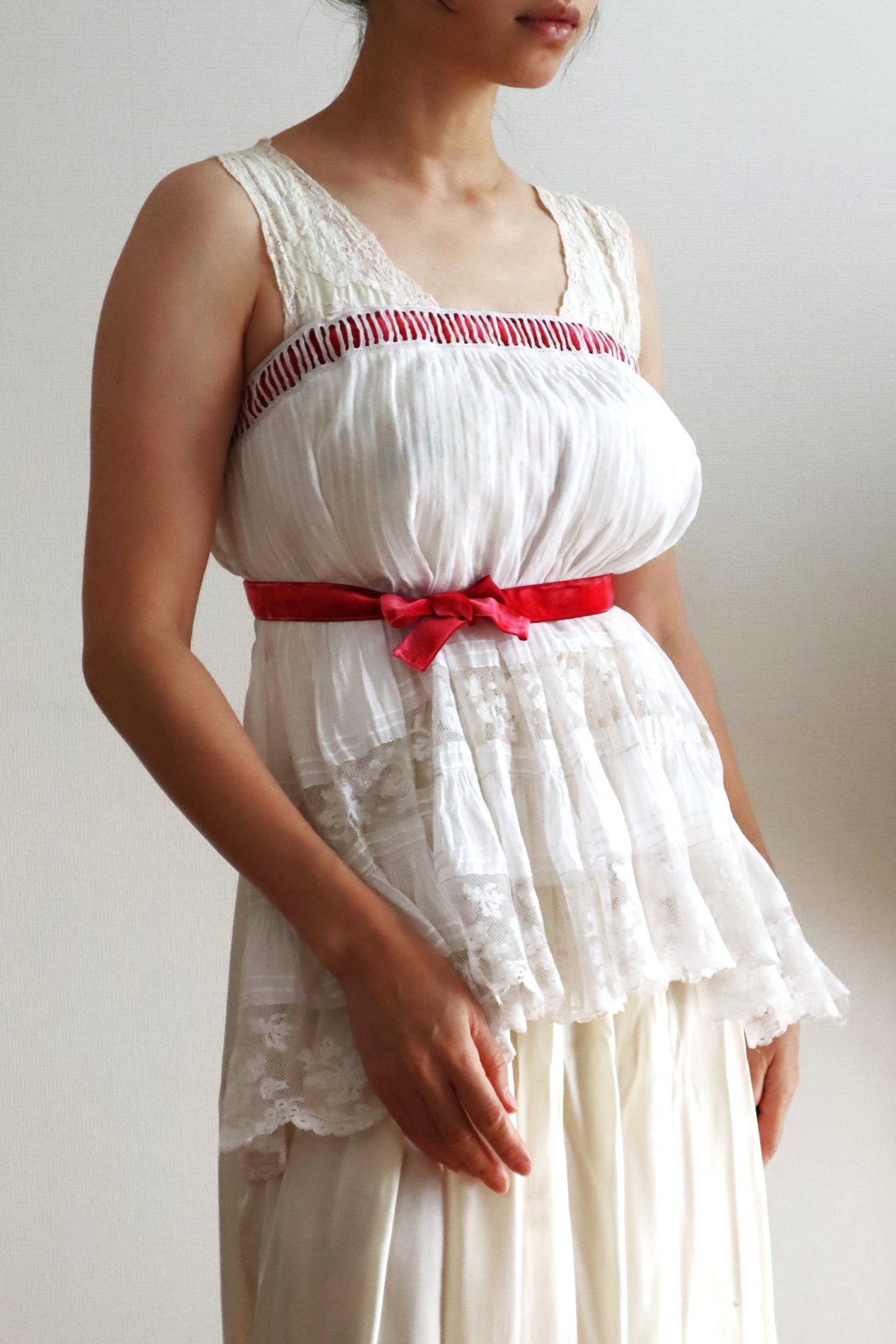 Handcrafted  French Valenciennes Lace Apron