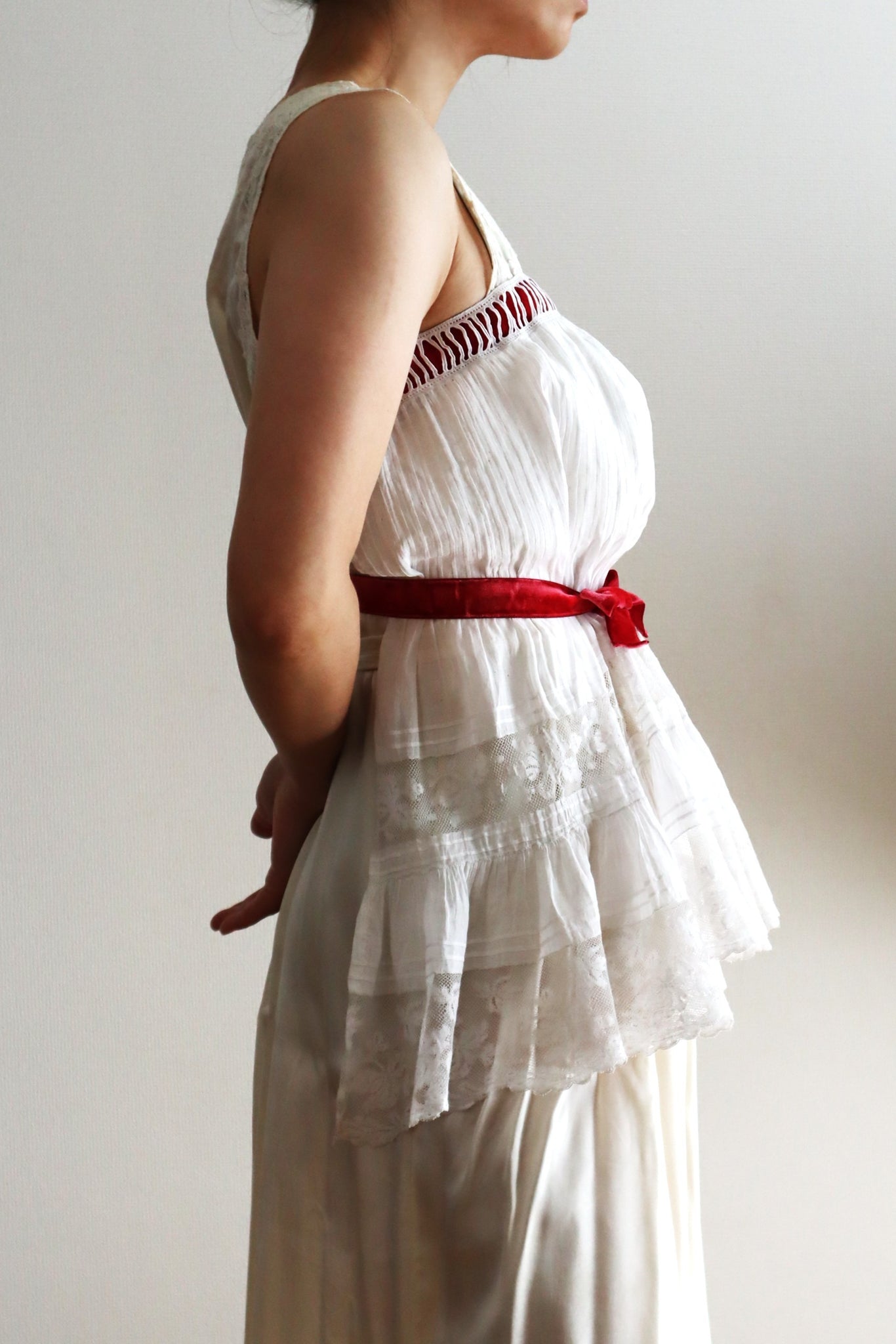 Handcrafted  French Valenciennes Lace Apron