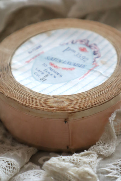 1930s–1940s French Deadstock Rayon Satin Ribbon Spool