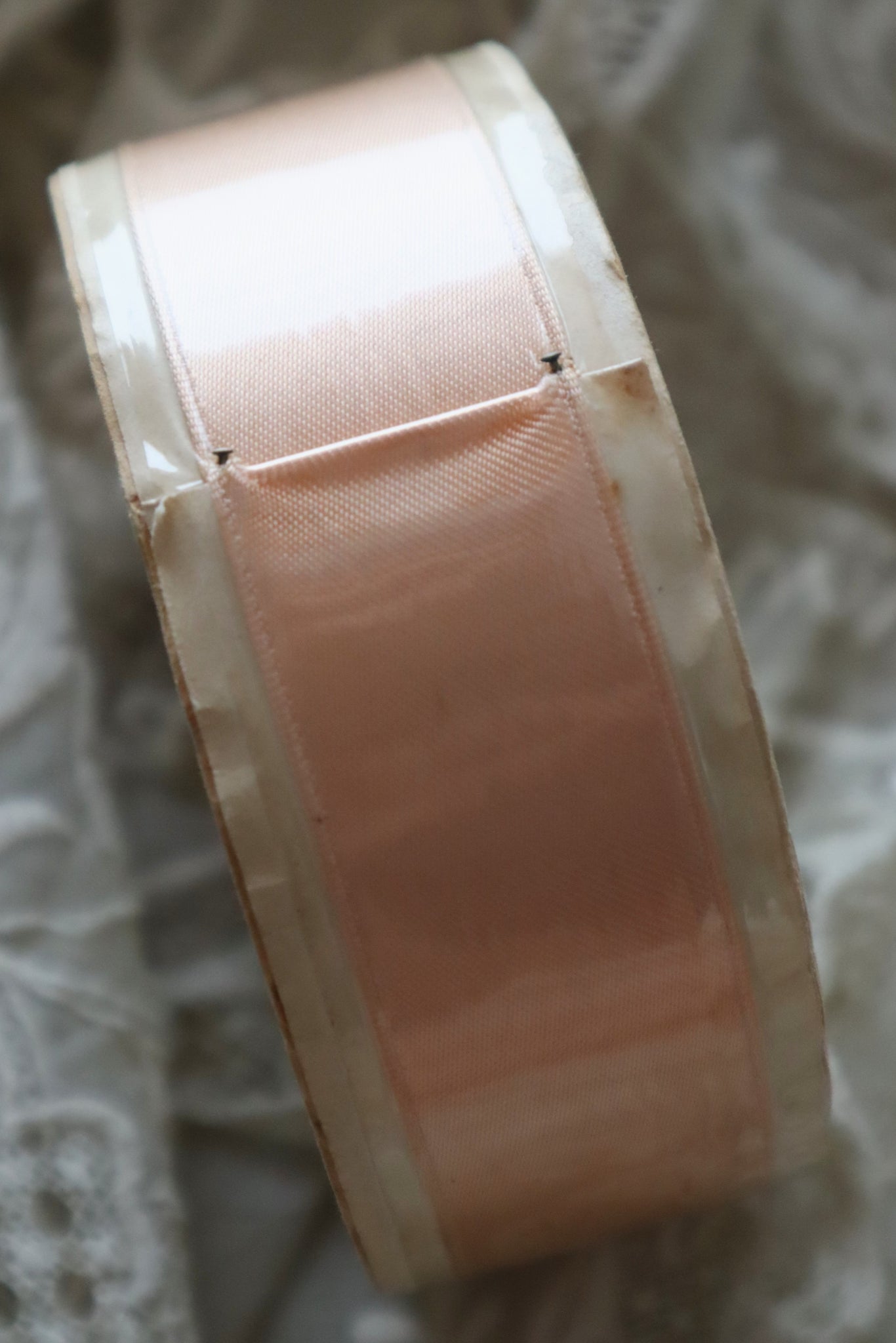 1930s–1940s French Deadstock Rayon Satin Ribbon Spool