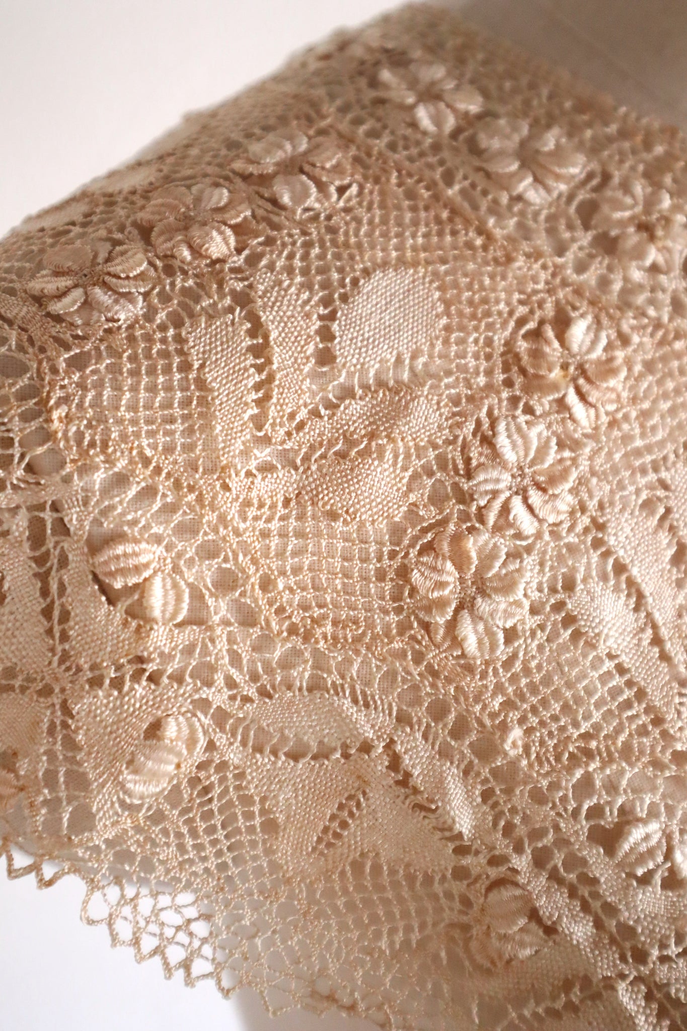 1900s Ecru Silk Maltese Lace Collar