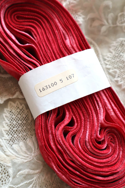 French Vintage Raspberry Velvet Ribbon 6m