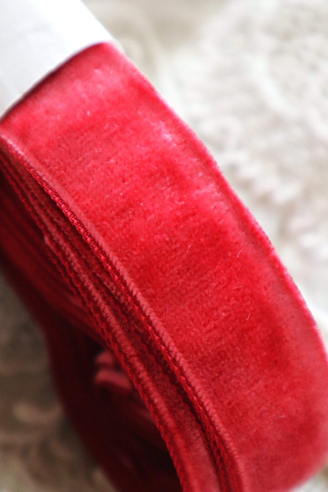 French Vintage Raspberry Velvet Ribbon 6m
