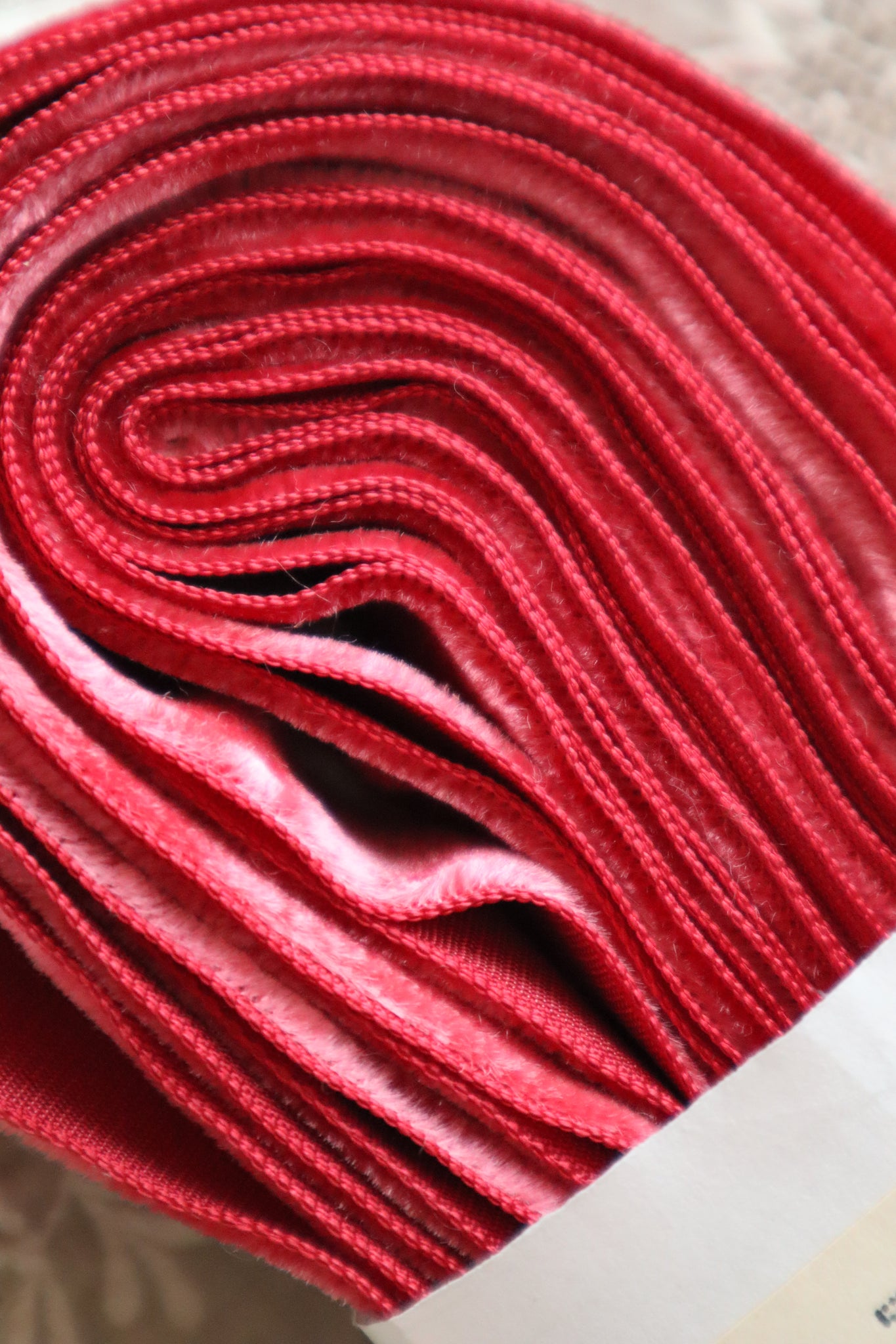 French Vintage Raspberry Velvet Ribbon 6m