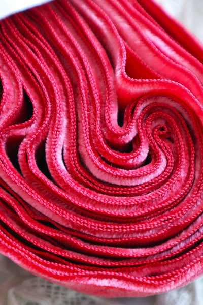 French Vintage Raspberry Velvet Ribbon 6m