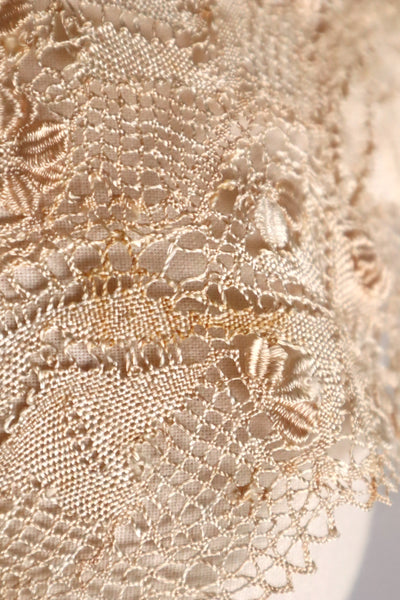 1900s Ecru Silk Maltese Lace Collar