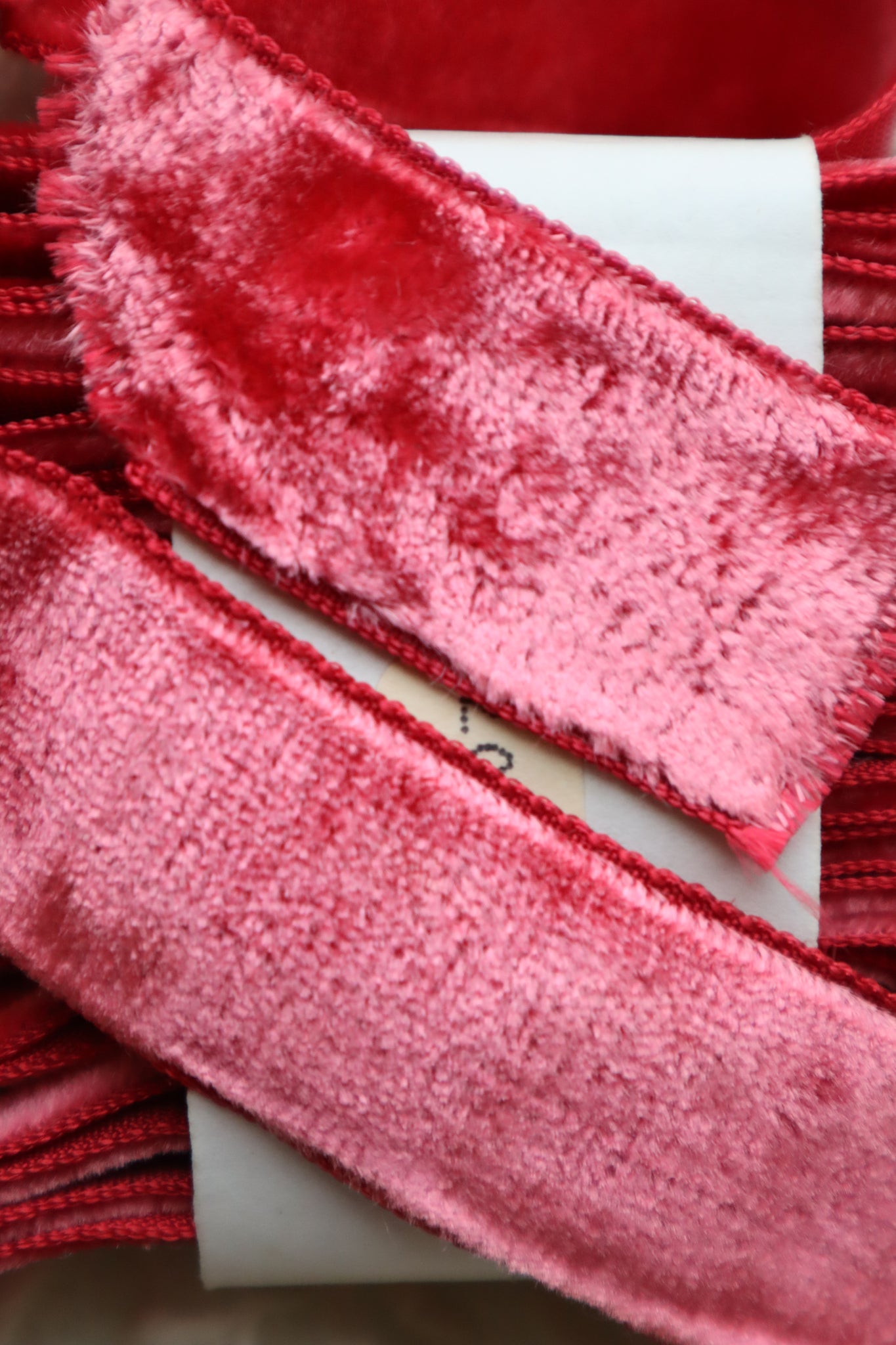 French Vintage Raspberry Velvet Ribbon 6m