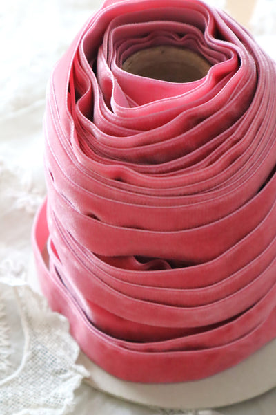 French Vintage Dusty Pink Velvet Ribbon 3m