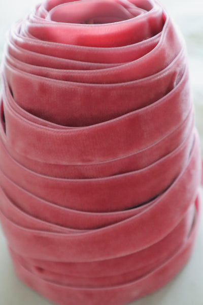 French Vintage Dusty Pink Velvet Ribbon 3m