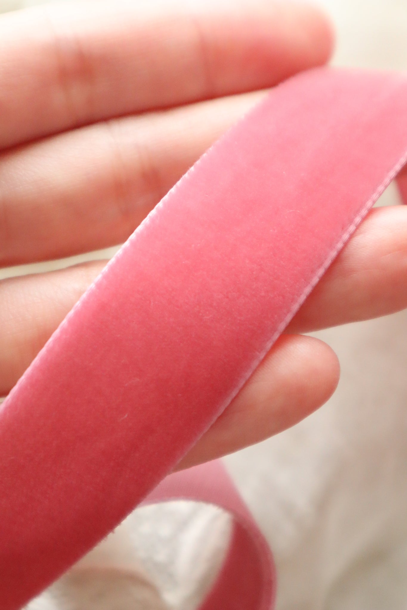 French Vintage Dusty Pink Velvet Ribbon 3m
