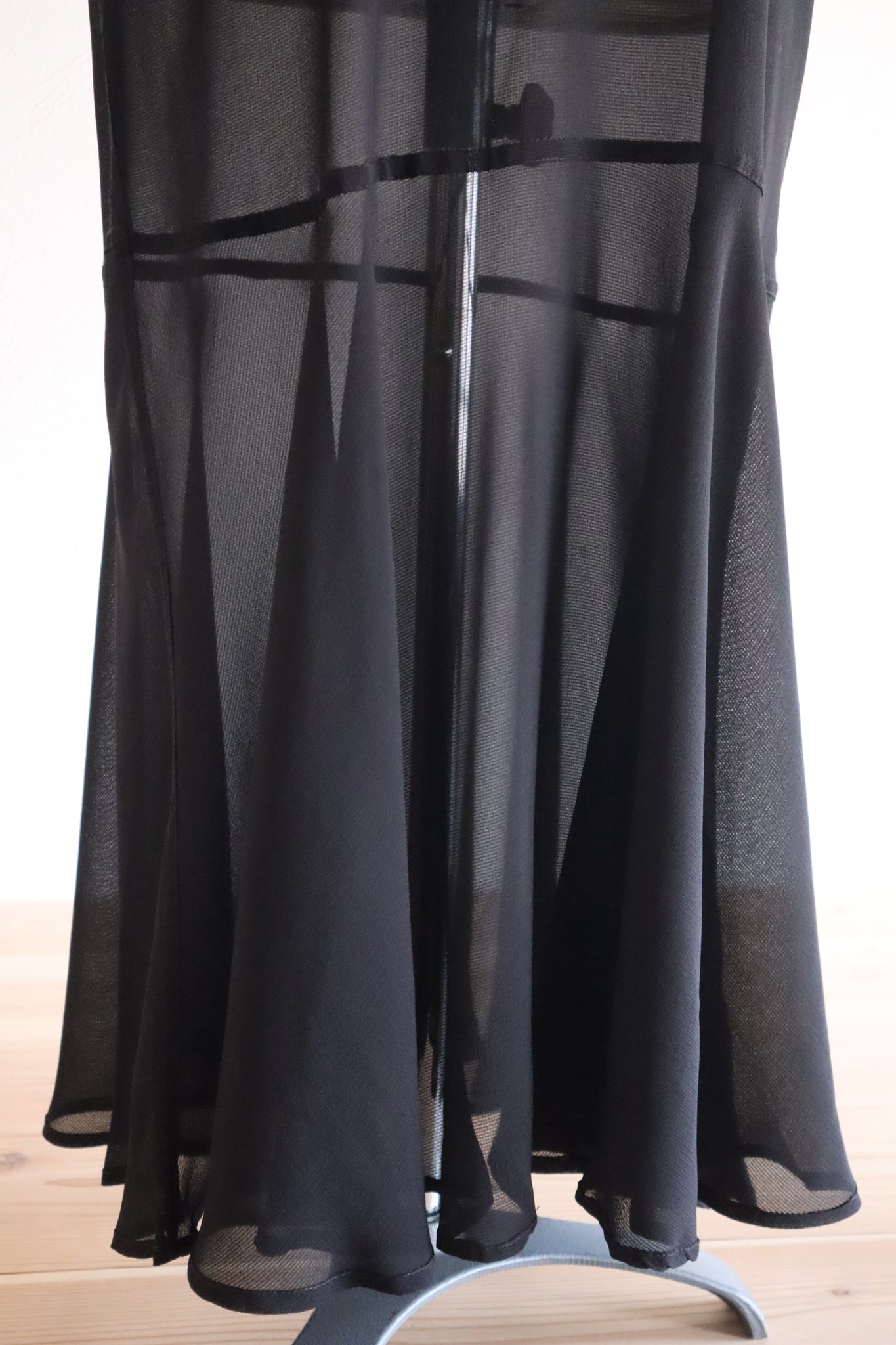 60s Black Rayon Slip Dress