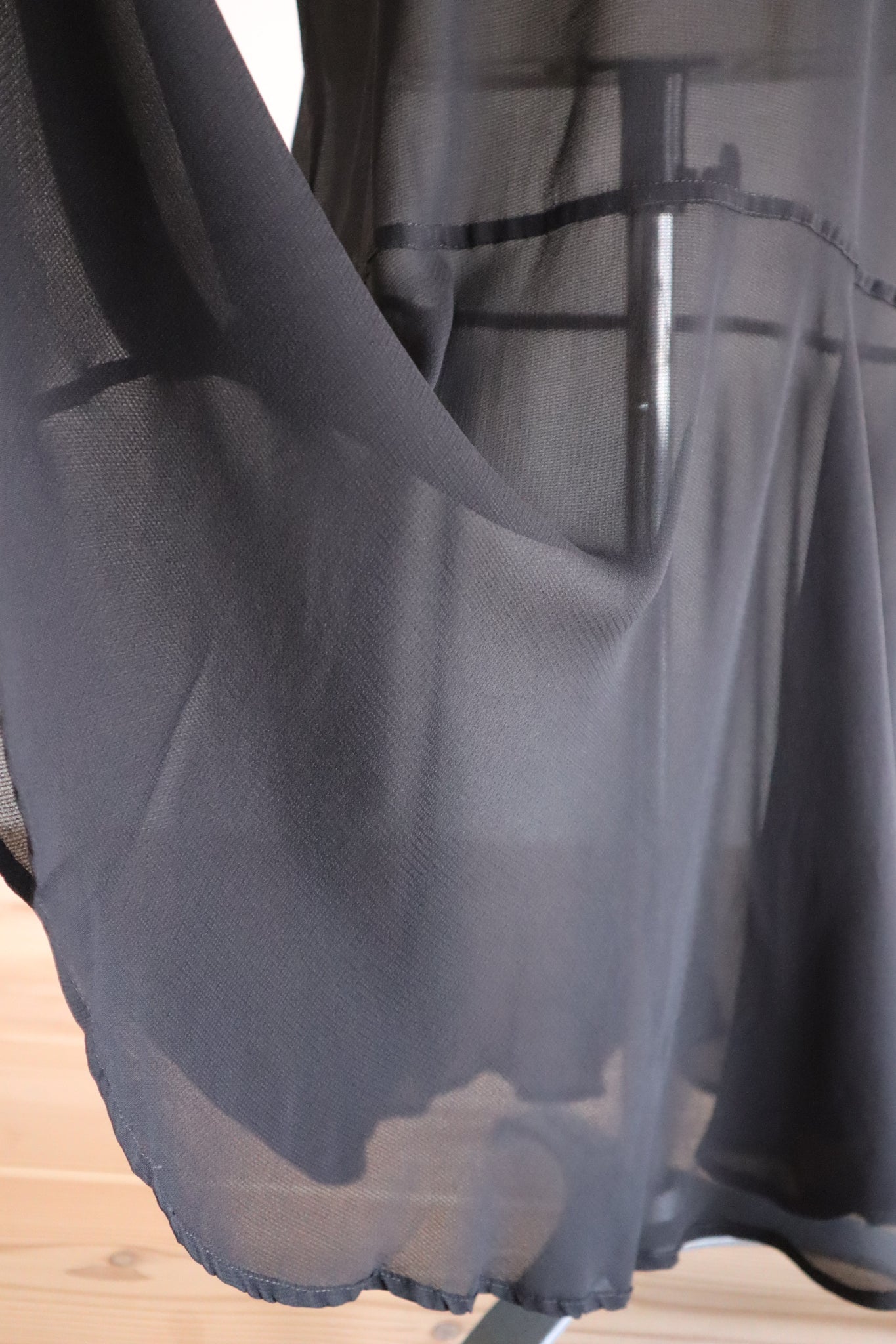 60s Black Rayon Slip Dress