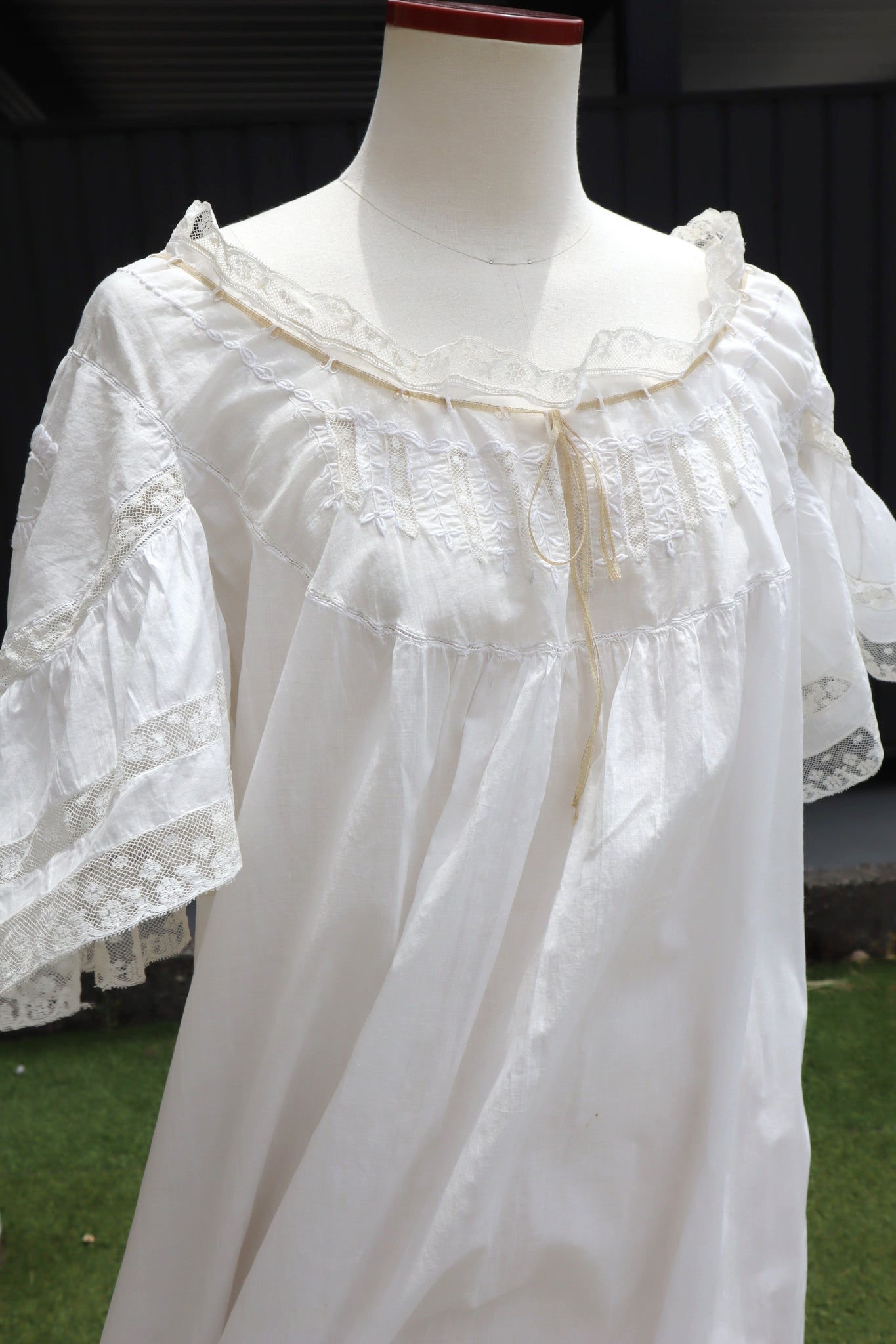 1900s Bell Sleeve Edwardian Nightgown