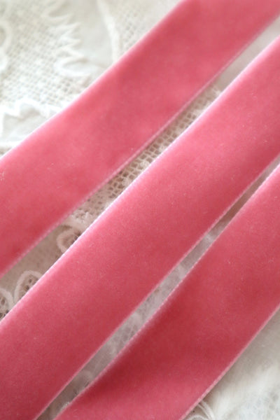 French Vintage Dusty Pink Velvet Ribbon 3m