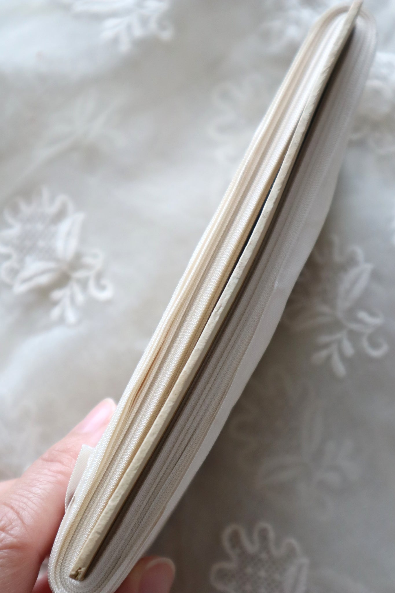 1940s–1950s French Deadstock White Rayon Ribbon 85m