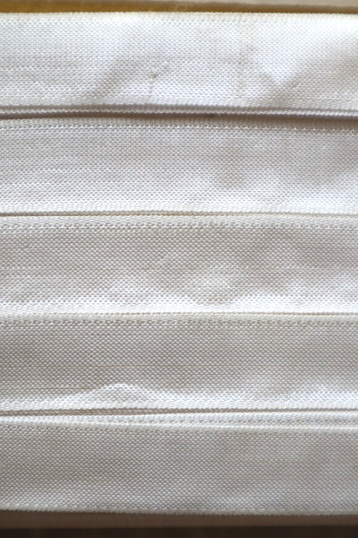 1940s–1950s French Deadstock White Rayon Ribbon 85m