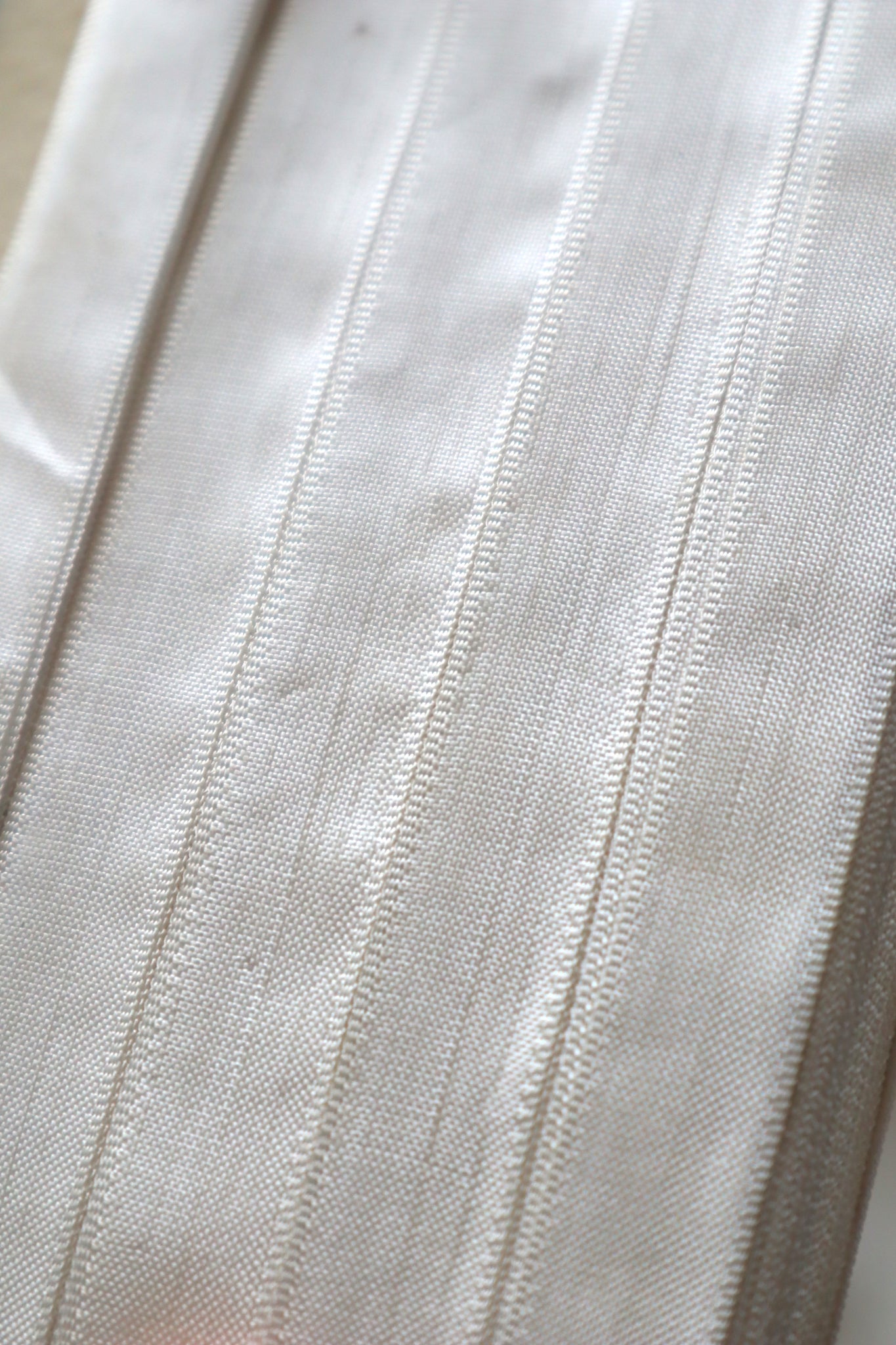 1940s–1950s French Deadstock White Rayon Ribbon 85m