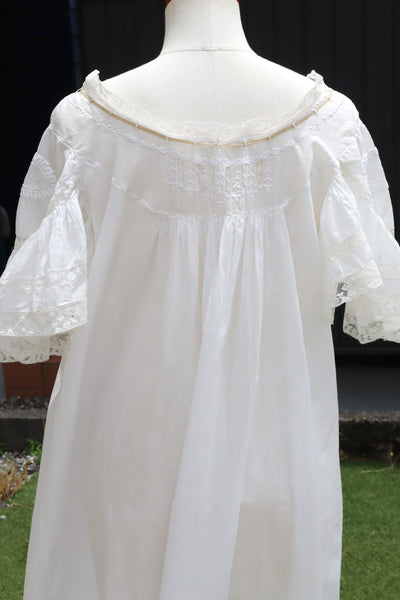 1900s Bell Sleeve Edwardian Nightgown