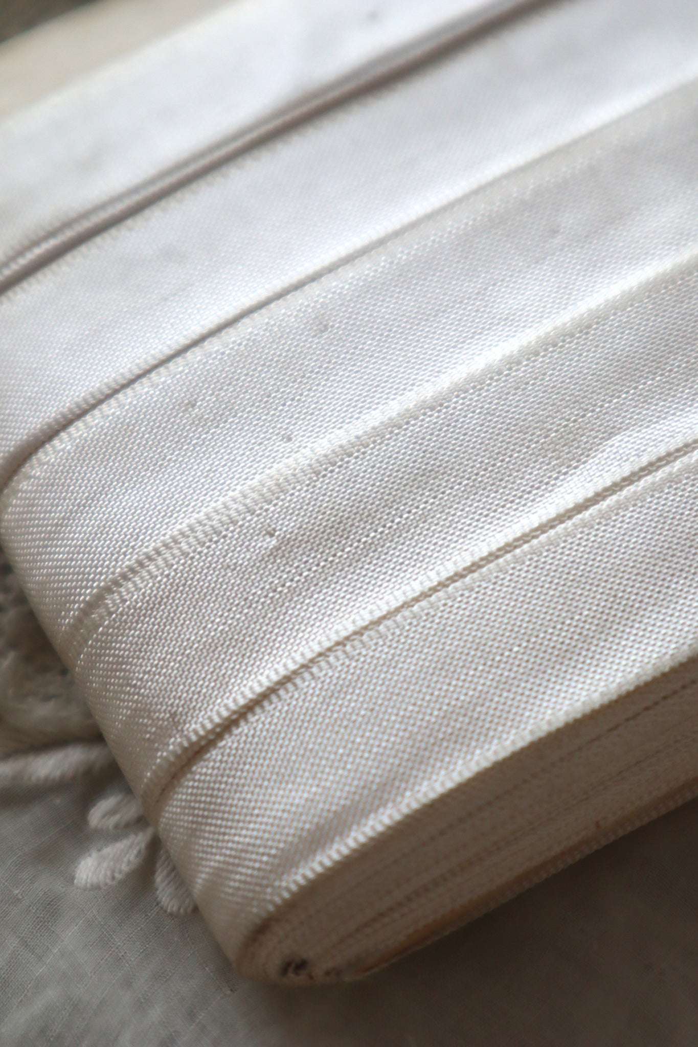 1940s–1950s French Deadstock White Rayon Ribbon 85m