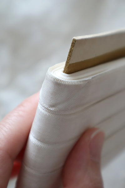 1940s–1950s French Deadstock White Rayon Ribbon 85m