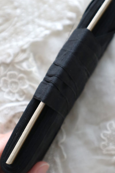 1940s–1950s French Deadstock Black Rayon Ribbon 100m