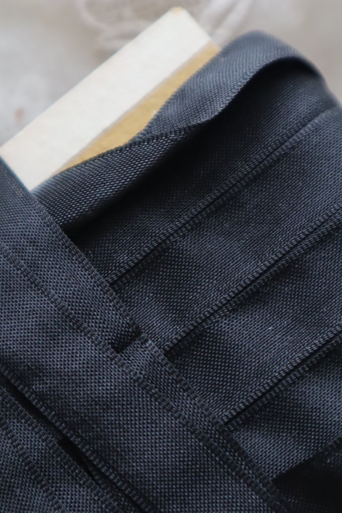 1940s–1950s French Deadstock Black Rayon Ribbon 100m