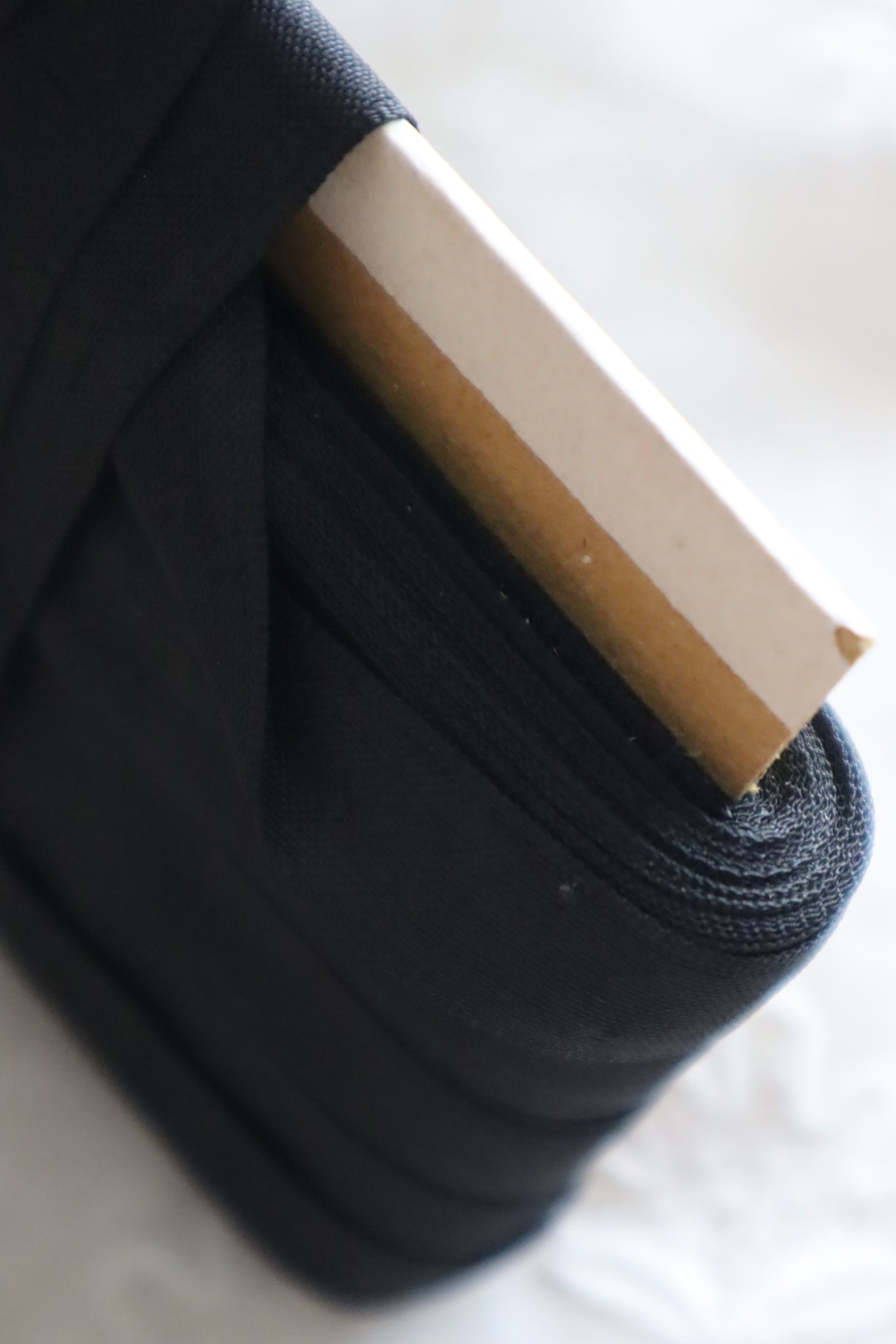 1940s–1950s French Deadstock Black Rayon Ribbon 100m