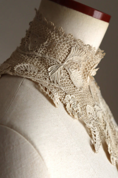 1890s–1900s Irish Crochet Lace High-necked Collar