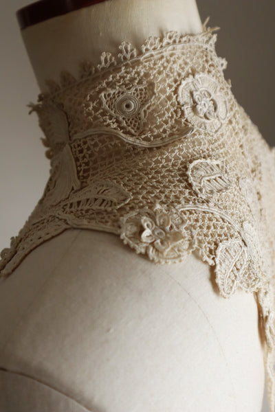 1890s–1900s Irish Crochet Lace High-necked Collar