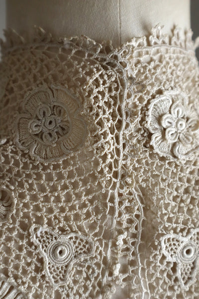 1890s–1900s Irish Crochet Lace High-necked Collar