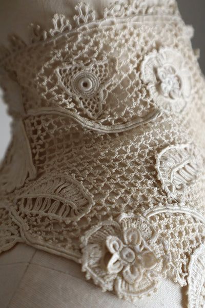 1890s–1900s Irish Crochet Lace High-necked Collar