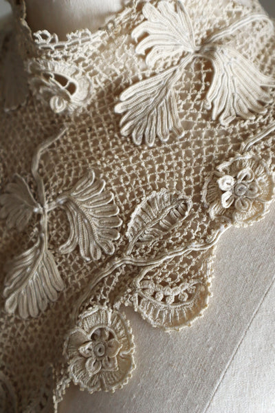 1890s–1900s Irish Crochet Lace High-necked Collar