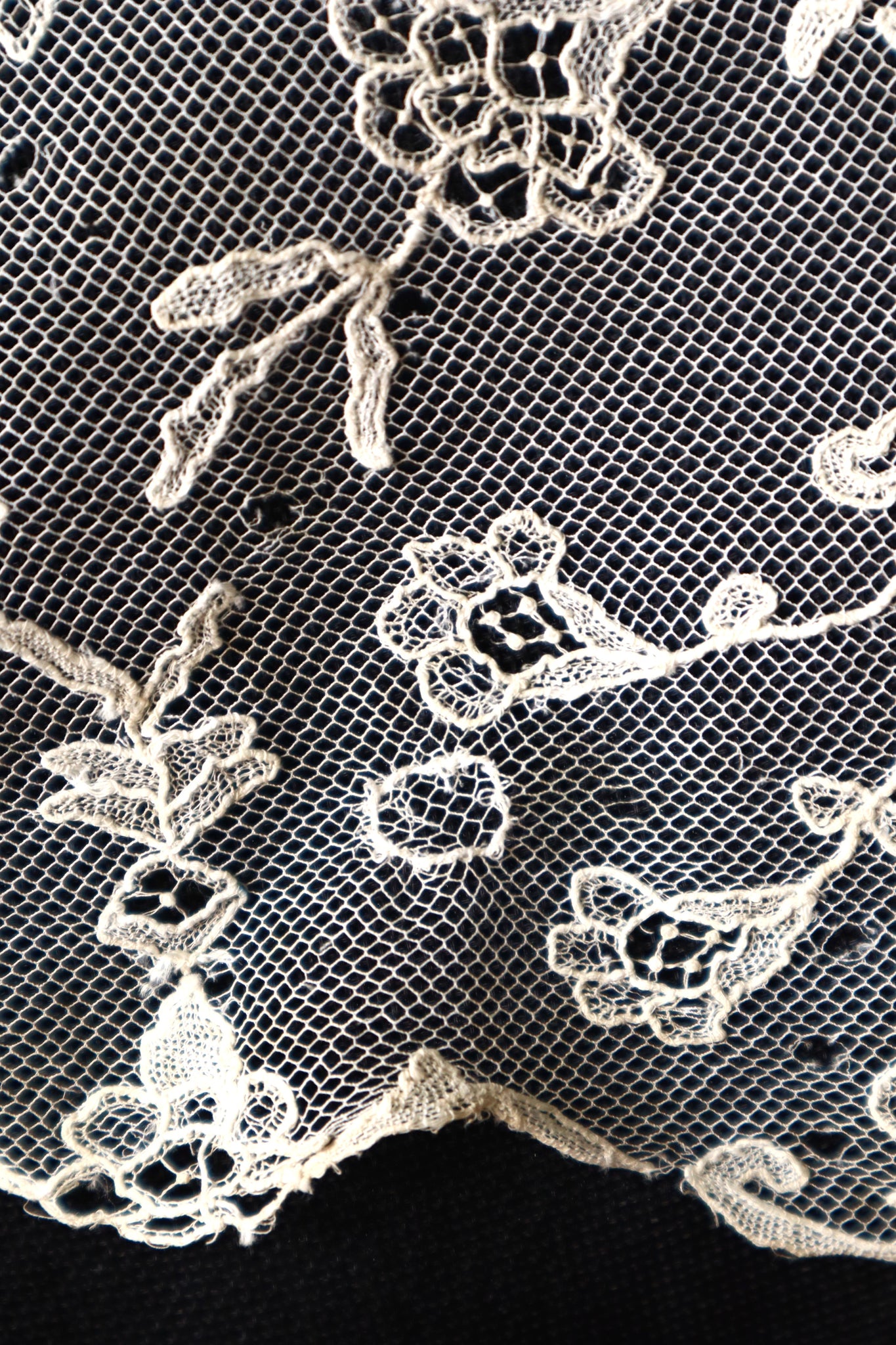 Early 1900s Edwardian Embroidered Net Lace Capelet