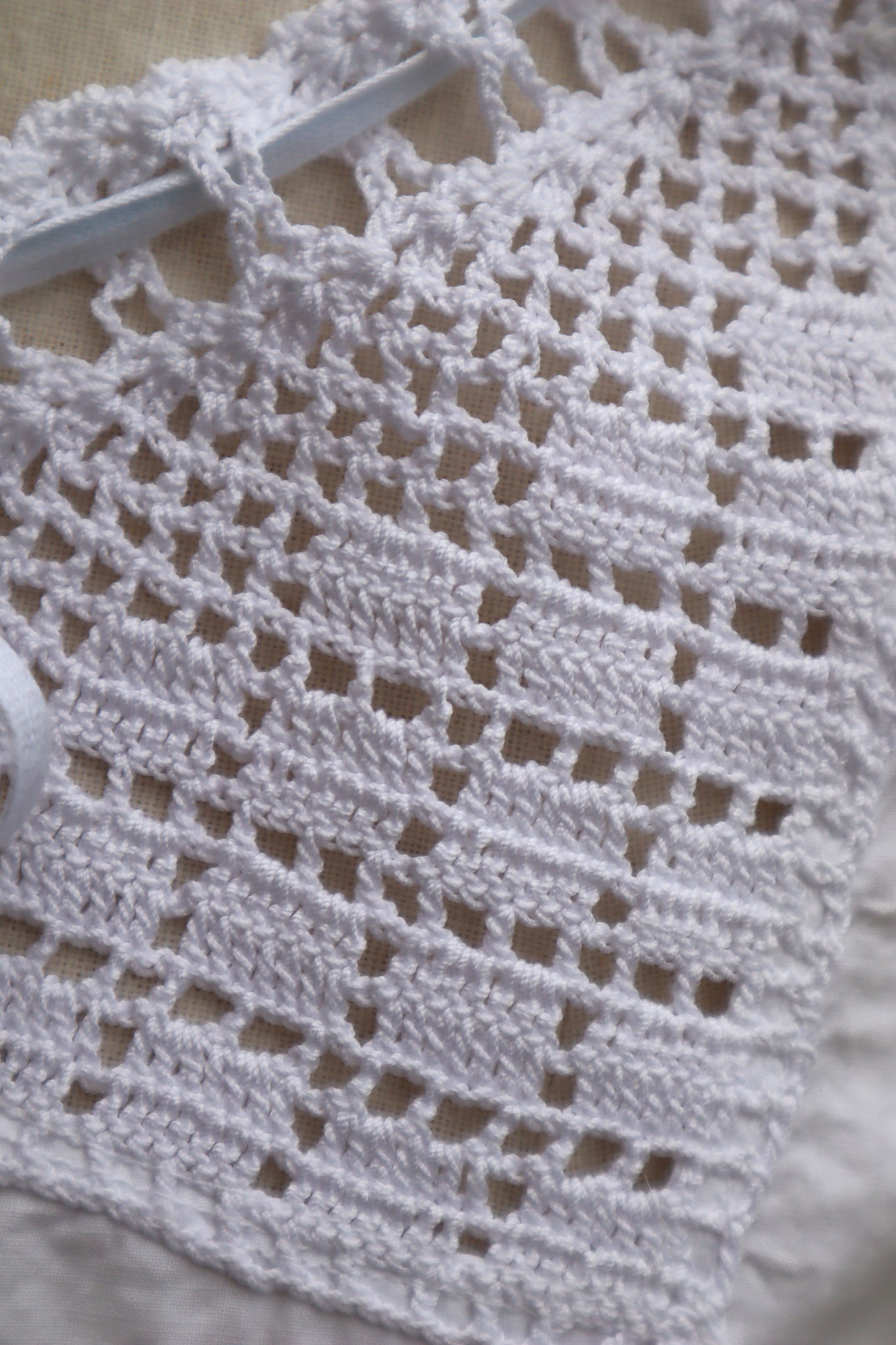 1910s Antique Crochet White Cotton Corset Cover
